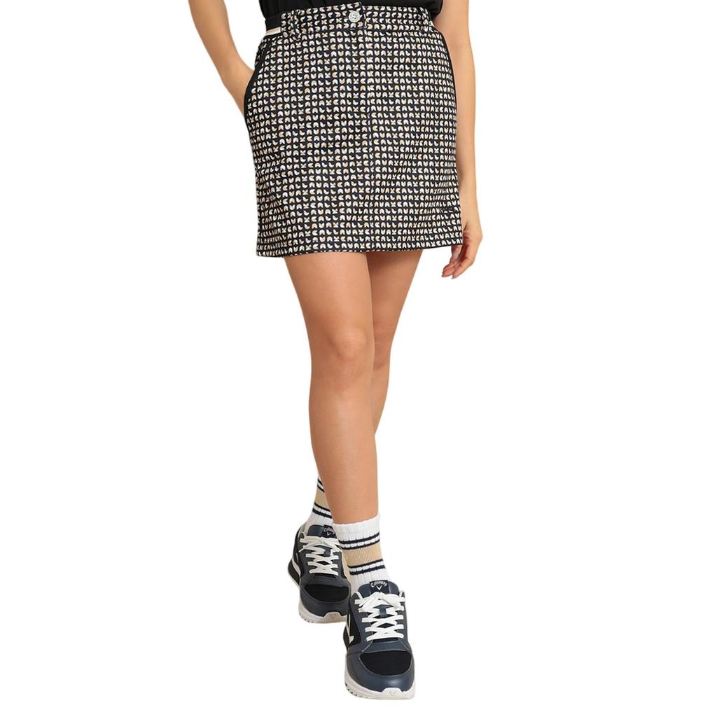 Callaway Skirt Print Cardboard Golf C24128204 SS Women's (Geometric Knit) / / 1010_Black
