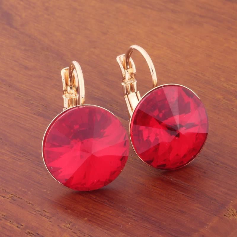 14 мм круглые цветные серьги