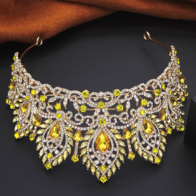 Royal Queen Pageant Crown Big Diadem Bride Tiara Crowns for Women Bridal Wedding Party Crown Hair Dress Jewelry Accessori