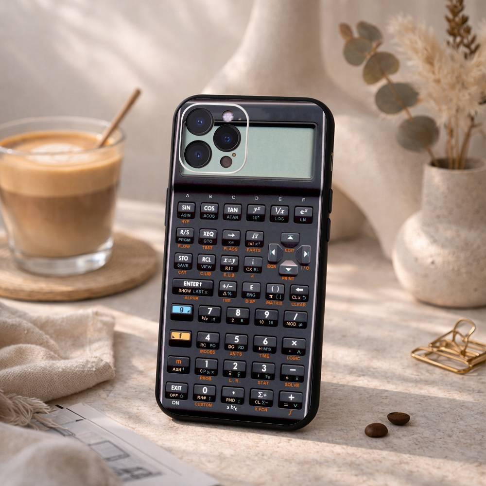 F-Забавный C-Калькулятор P-Узор Чехол для телефона Для iPhone17,16,15,14,13,12Plus,Pro Max,XS,5G Мягкий Силиконовый Черный Чехол