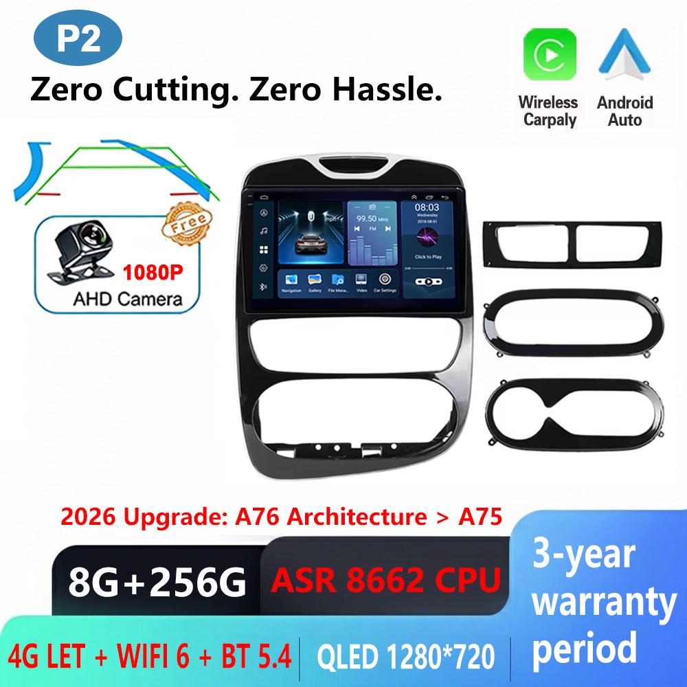 CPU A76-ASR8662 Android 16 For Renault Clio 4 BH98 KH98 2016-2019 Auto Car Radio Wireless Carplay GPS Navigation Stereo Video BT