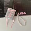 Silver Sweet Wallets for Women Y2k Strap-on Designer Short Coin Purse Korean Casual Cute Wallet Purse