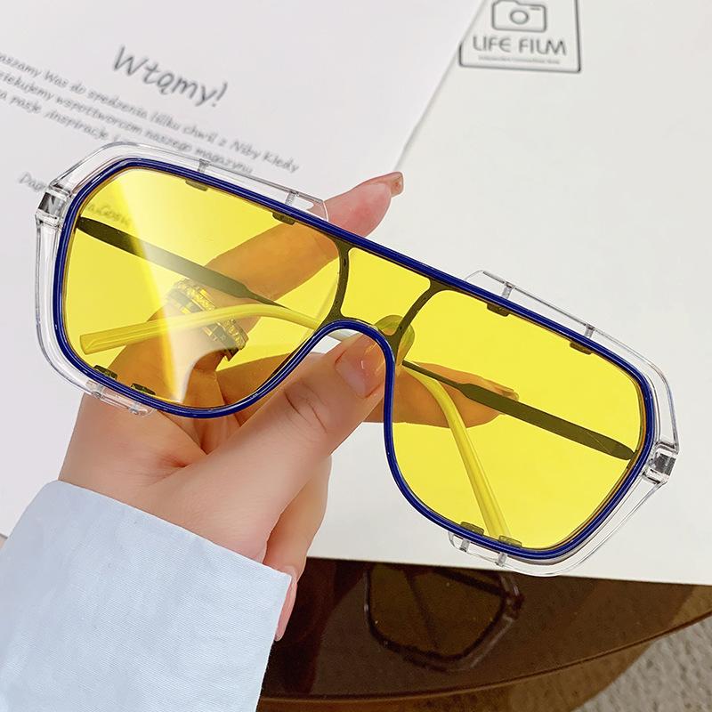 Internet celebrity sunglasses atmosphere summer new women's one-piece large frame sunglasses men's sunglasses