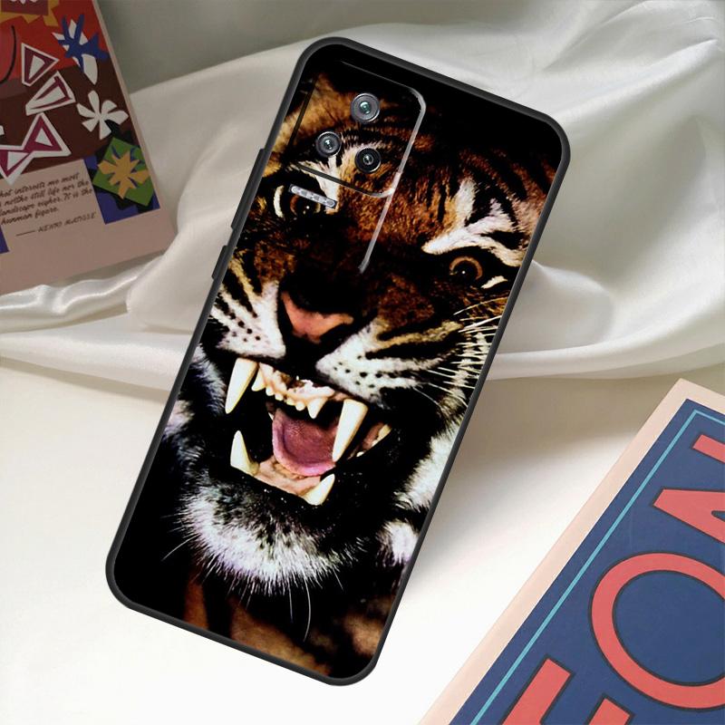 Ferocious Tiger Animal Case For POCO X6 Pro X3 X5 F3 F5 M5s M6 Pro Xiaomi 14 Ultra 11T 12T 13T Pro 12 13 Lite Cover