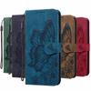 Embossed Butterfly Leather Wallet Case For Samsung S21 S20 S10 A12 A32 A52 A72 A51 Flip Phone Cover for Xiaomi Poco X3 NFC M3 Redmi Note 9 8Pro 9A 8A