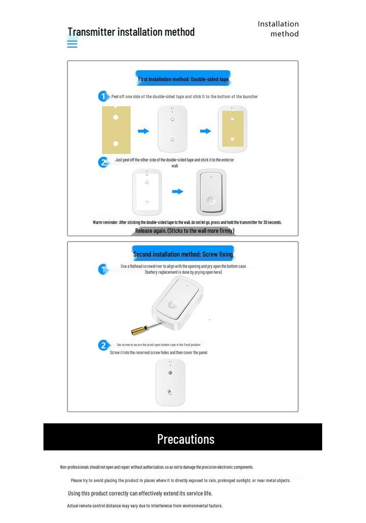 Remote Rechargeable Wireless Doorbell with Two Receivers - Long Range Smart Home Door Chime