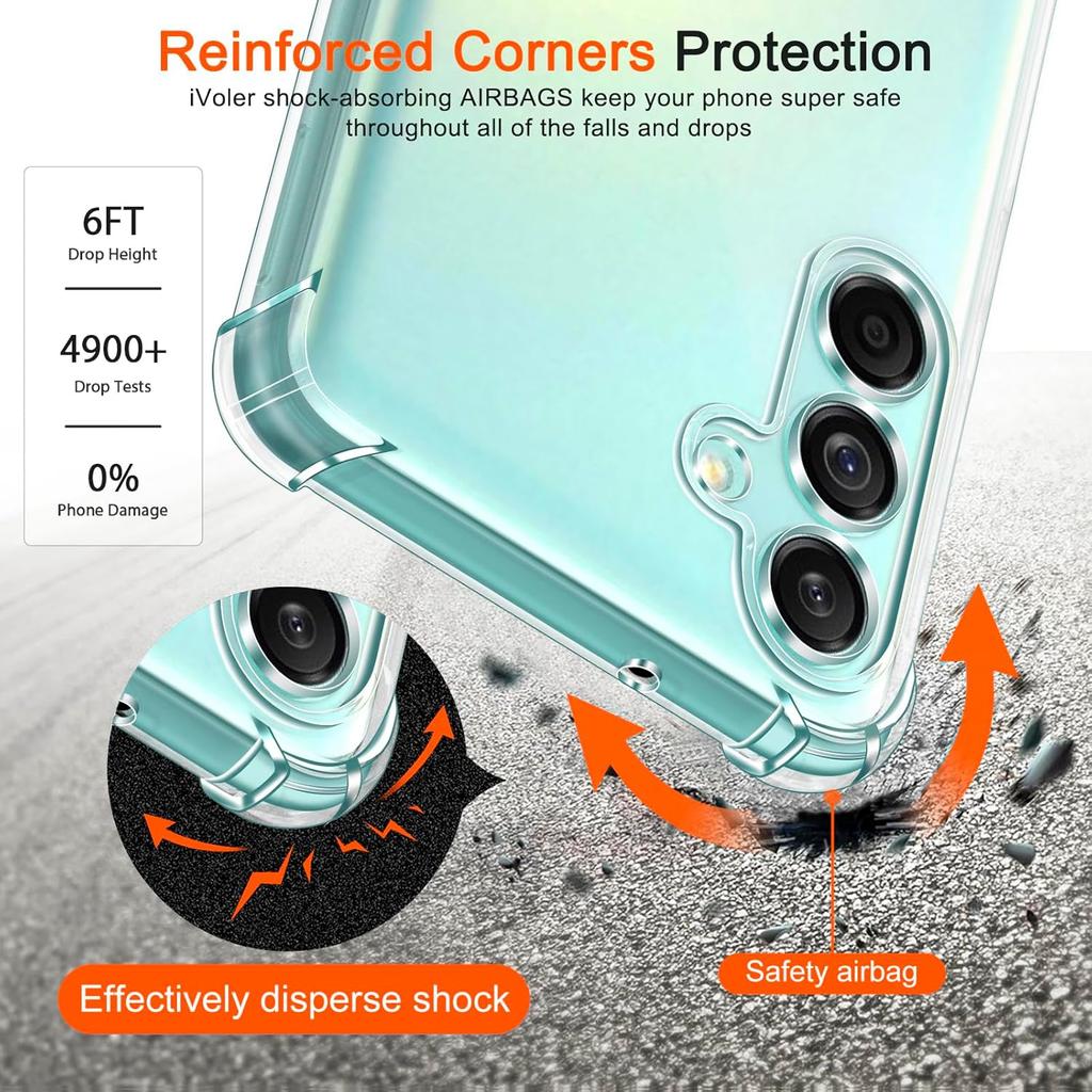 Четырехугольный противоударный чехол TPU для Samsung Galaxy M15 M35 M55 M14 M34 M54 M33 M53 5G ProtectiveTransparent Ultra Thin Clear Full Protection Cover