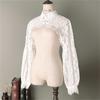 Solid Fake Collar Ruffles Classic Women Cotton Lace Diamond