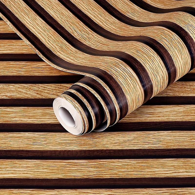 Общежитие Домашние украшения Съемное украшение Декор комнаты Полосатый декор стен под дерево Водонепроницаемые наклейки на стены Постеры