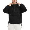Coach Solid Color Hooded Half-Zip Long Sleeve Jacket Men Jackets Black CS123-BLK