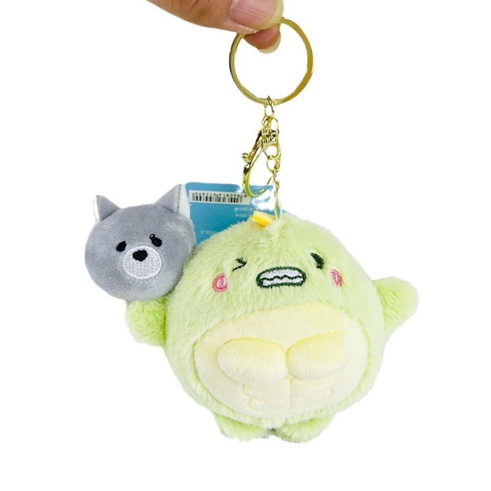 Green Dinosaur Green Dinosaur Doll Pendant Cartoon Dinosaur Wolf Plush Keyring Couple