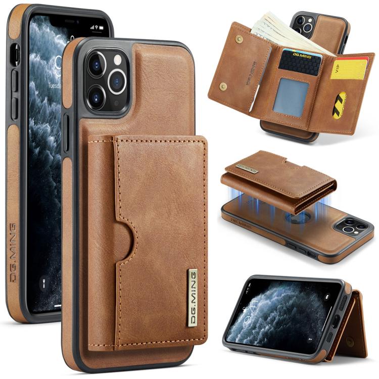 DG.MING M6 Series RFID Tri-fold Card Bag Removable Leather Phone Case