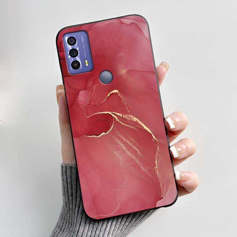 New Design Case For TCL 20B (6159K) Fashionable Black Love Pattern Shockproof Protective Cover Soft Silicone Black Case