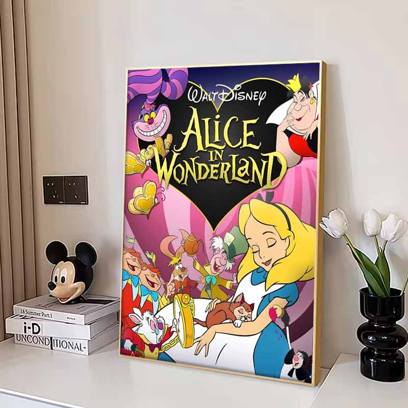 Disney Алмазная живопись: Алиса в Стране чудес Классический анимационный плакат Милый DIY Мозаика из страз Набор для вышивания крестиком Вышивка Подарок для домашнего декора