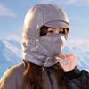 Легкий пуховый хлопковый женский осенне-зимний холодный шарф-маска интегрированная лыжная шапка уличная велосипедная шапка
