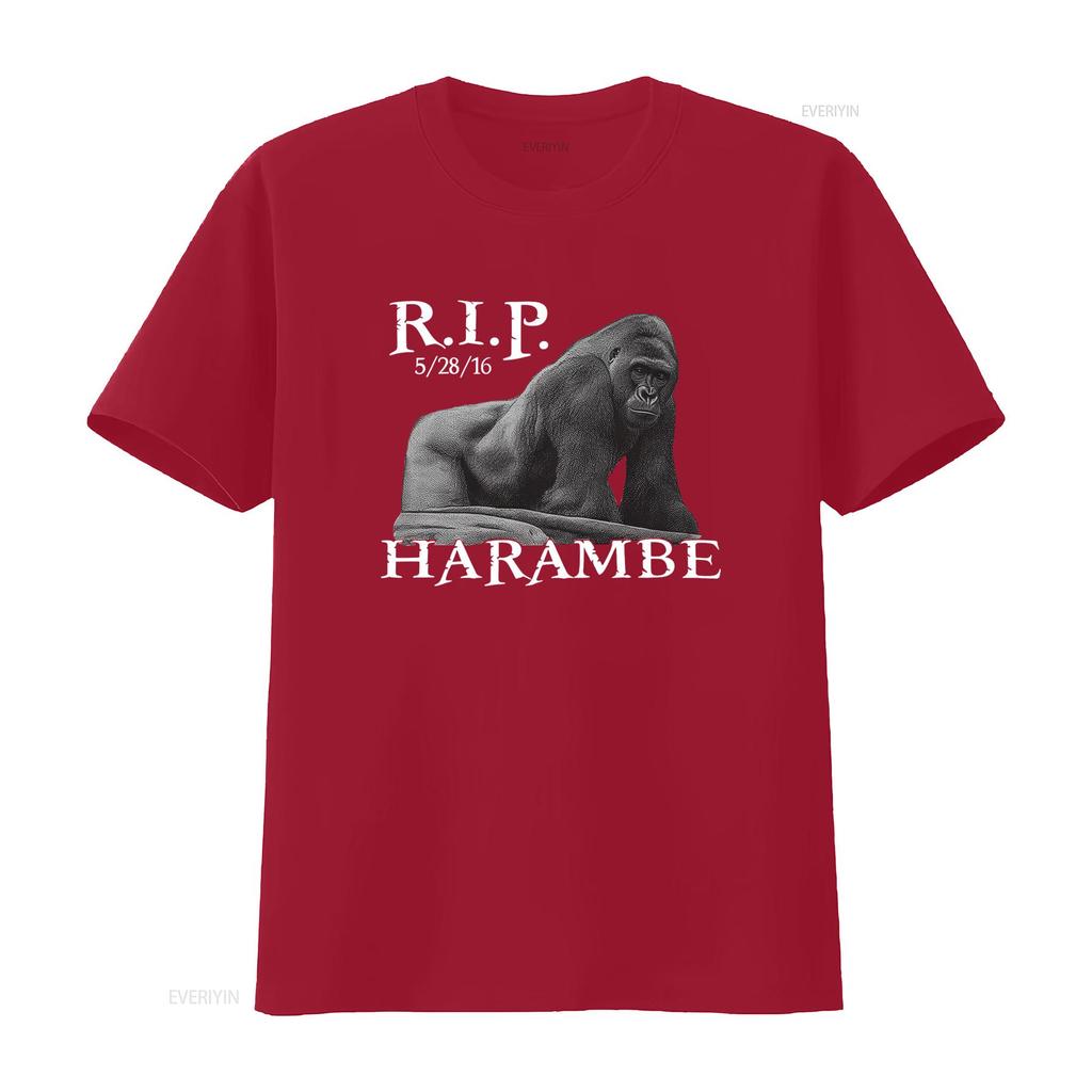 Harambe the Gorilla RIP Memorial Men's T Shirt 1419 vintage Washed Stylish Casual Stretched Breathable graphic Slightly