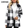 Autumn and Winter Women's Coat Fashion Lapel Long-sleeved Medium-length Plaid Single-breasted Double-sided Casual Tweed Jacket