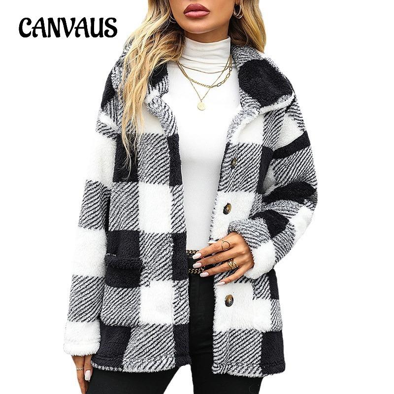 Осенне-зимнее женское пальто, модное однобортное двустороннее повседневное твидовое пальто средней длины в клетку с длинными рукавами и лацканами