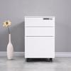 Mobile Three-Drawer Metal File Cabinet with Lock for Under-Desk Office and Printer Storage