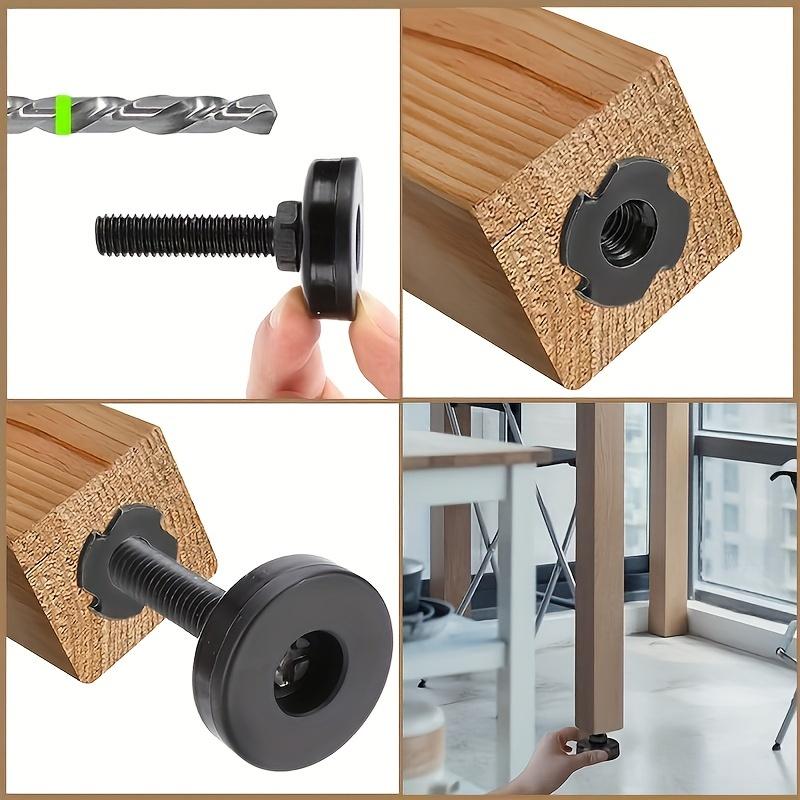 4 шт. регулируемых выравнивающих ножек, выравнивающие ножки для мебели, ножки для стола, прочные выравнивающие ножки для шкафов, диванов, набор гаек с Т-образной резьбой, большое основание черного цвета