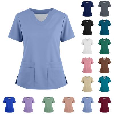 Женская футболка с коротким рукавом, однотонная, с V-образным вырезом, на пуговицах сбоку, с разрезом