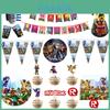 Набор ярких украшений для дня рождения Roblox с баннерами, воздушными шарами и топперами для торта для детей