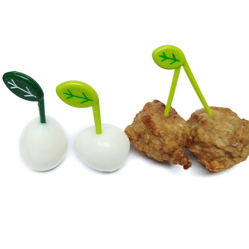 10 шт./компл., вилки с листьями, фруктами, детские закуски, десертные украшения, вилки, зубочистки