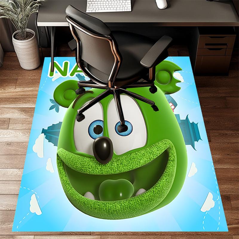 Custom Gummibar friends Mat Personalized Name, Polyester Washable Indoor Entryway Rug, Gift for Christmas, Easter, Thanksgiving Day