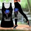 Rose On The Water Print Yoga Outfit for Women Fashion Workout Leggings Fitness Sports Casual Yoga Pants