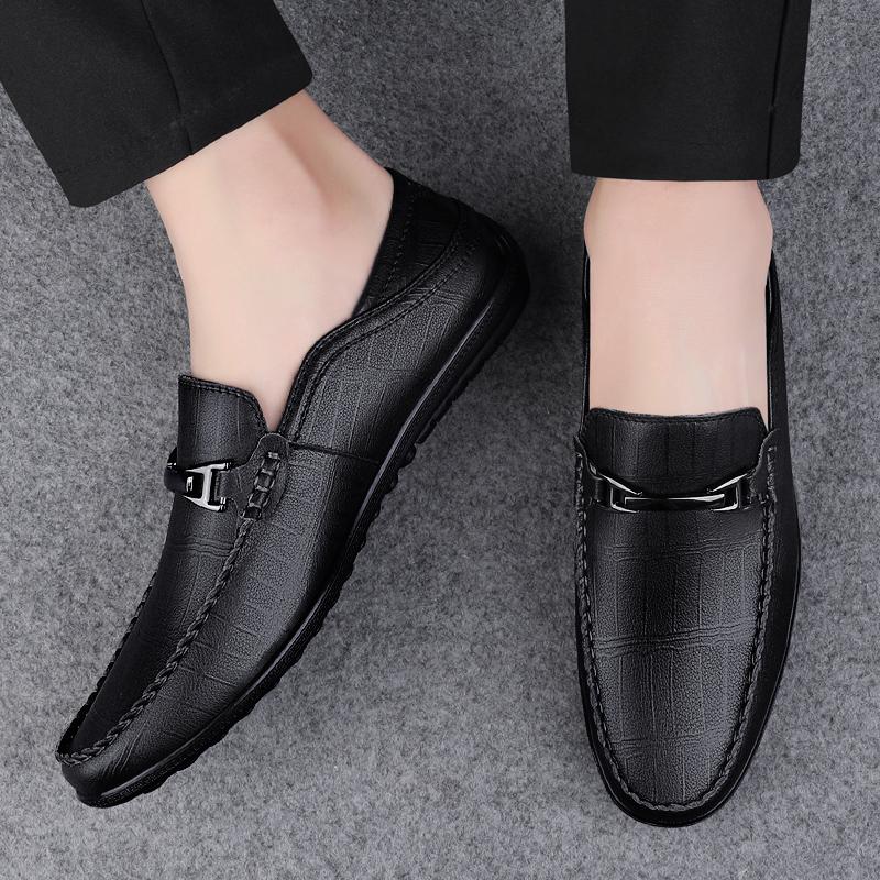 Fashion Genuine Leather Moccasins High Quality Mens Slip on Flats Casual Luxury Brand Men Loafers  2025 New Light Breathable Dress Flats