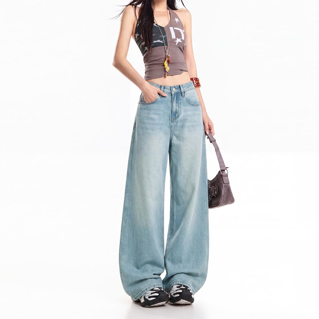 Retro Tencel Jeans Women's Summer Thin High Waist Lyocell Long Pants High Waist Skinny Design Straight Pants