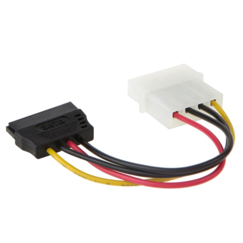 4Pin to SATA HDD Power Cable Big 4 Pin Male to 15Pin Female Plug Convert Adapter Hard Drive Connector Molex SATA Extension Cord