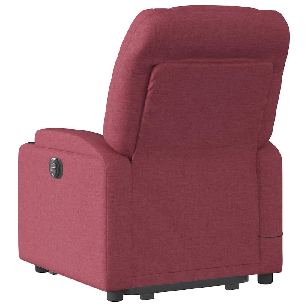 Electric Massage Chair with Lift Assist Burgundy Fabric