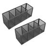 Mesh Pen Holder 4 Compartments Multipurpose Metal Pencil Organizer for Countertop Desk School
