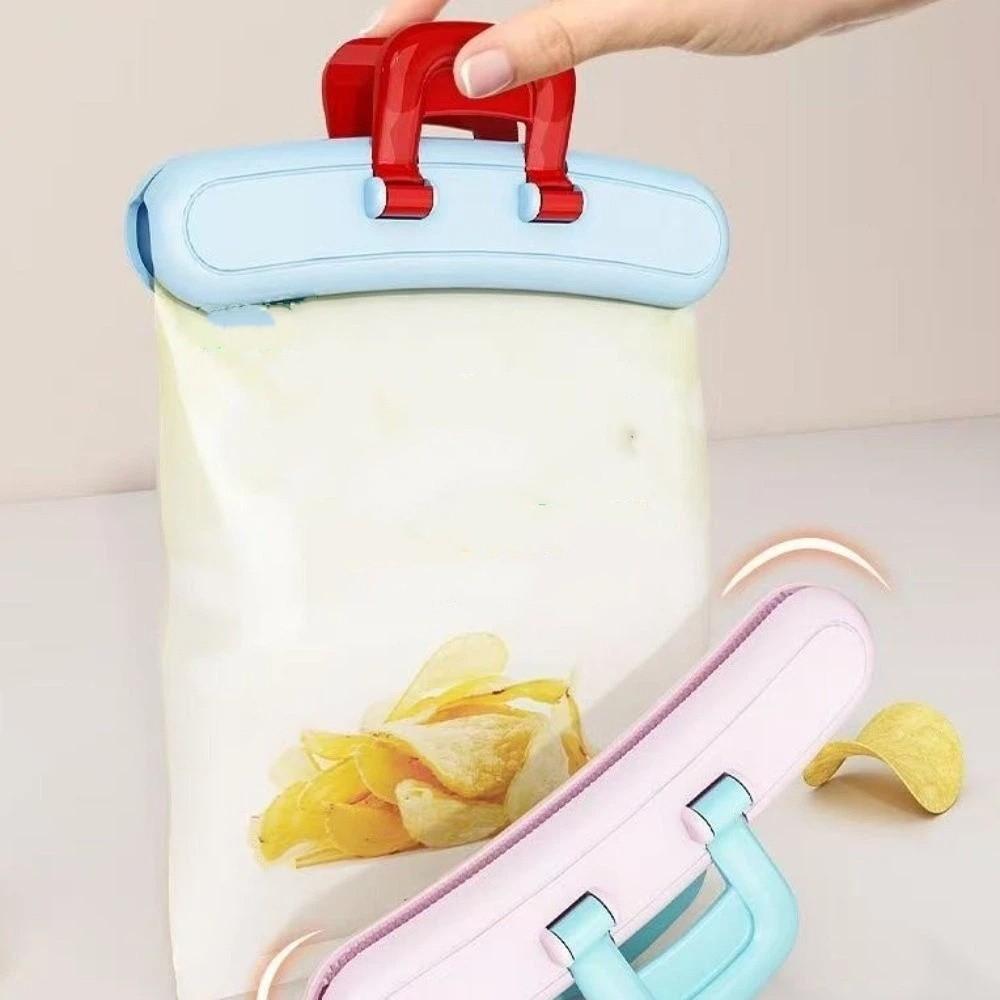 3 Pieces Dopamine Food Sealer Clip Wide Open Decorative Bag Sealing Clip Hanging Hole Moisture Proof Airtight Food Clip Kitchen