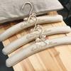 Hanger for Adults 39cmSeamless Non-Slip Bag Natural Linen Household Letter Embroidery Suitable for Cloakroom Storage Simple 5Pcs