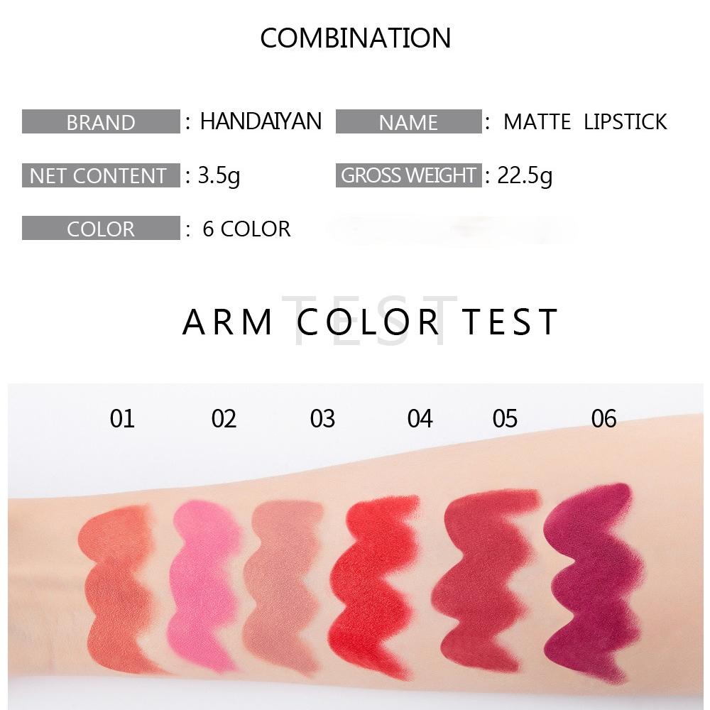 6 цветов матовая водостойкая бархатная помада сексуальные красные коричневые пигменты макияж долговечная профессиональная губная помада