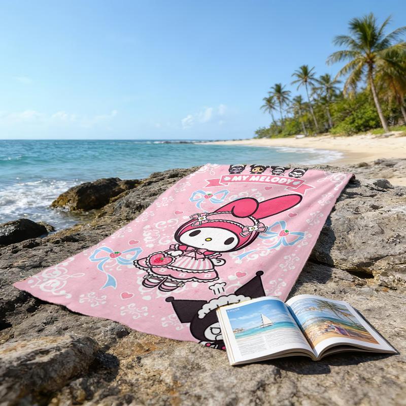 1pc Sanrio2 Beach Towel, Beach and Seaside Swimming Pool Equipment, Fashion Pattern, Rectangular, Travel Essentials