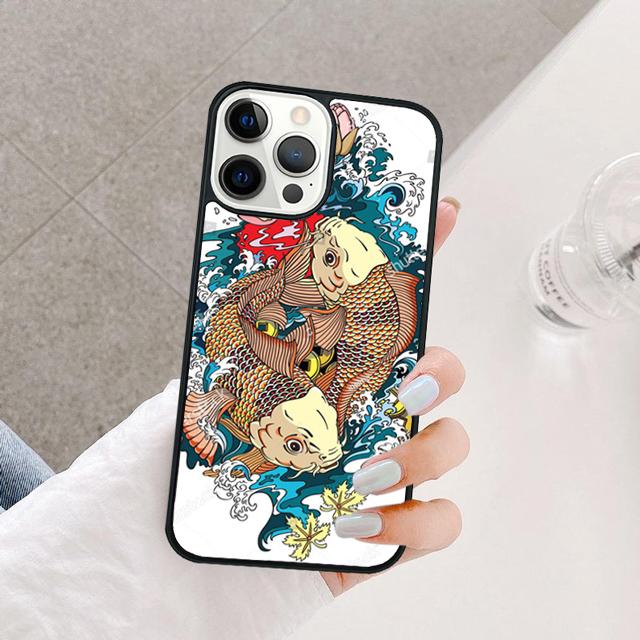 Чехол для телефона с изображением рыбы карпа для iPhone 17 Air 15 16e 14 13 12 Pro Max 11 Pro Max Plus Coque Shell