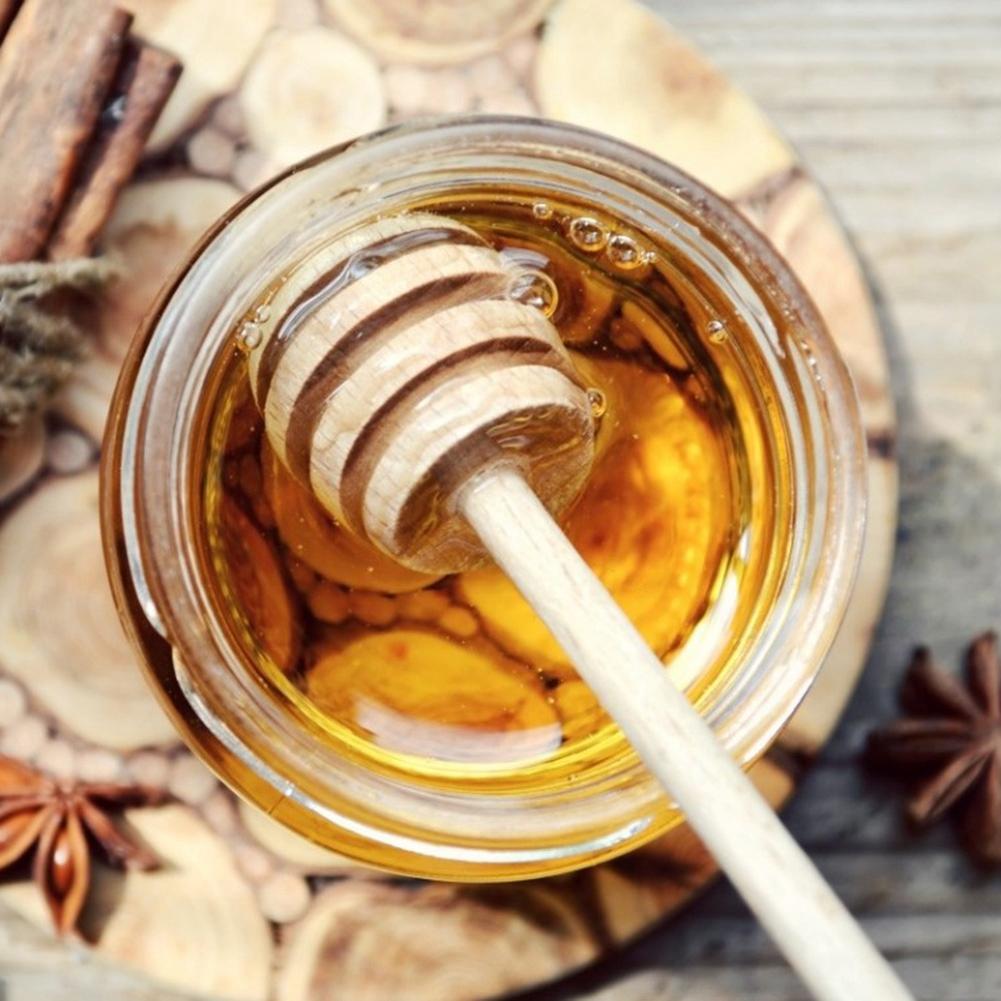 30Pcs Household Wooden Jam Honey Dipper Syrup Dispensing Collecting Stirring Rod Stick