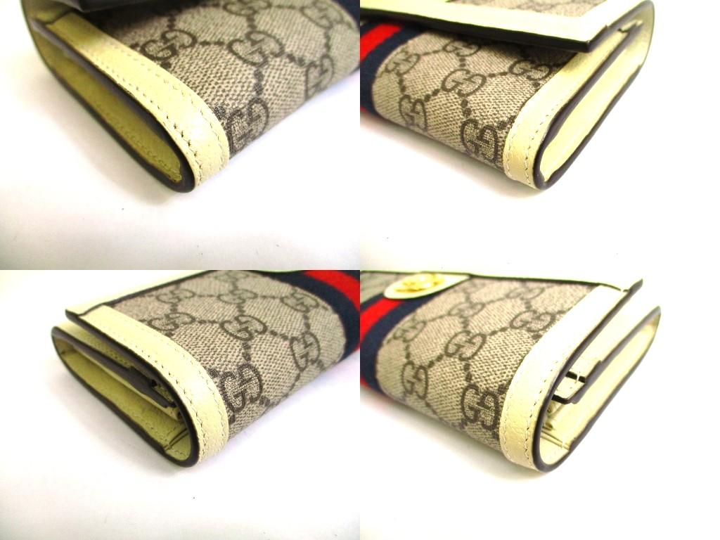 Оригинальный кошелек GUCCI GG Ophidia из белой кожи с веб-полосой, размер Continental #b142 Открытая коробка
