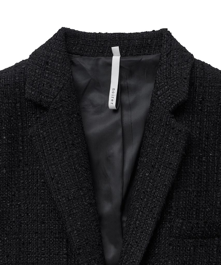 Noirer Fancy Tweed Tailored Jacket (Black)