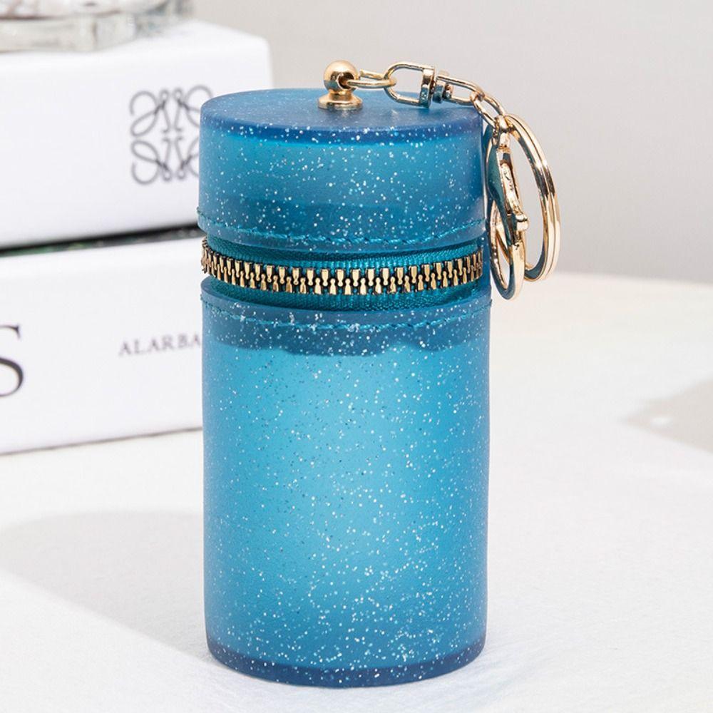 Мини-кошелек из ПВХ для монет, однотонный прозрачный мешочек для помады, блестящая сумка для хранения помады на открытом воздухе