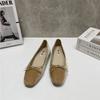 Модные SUOJIALUN 2024 Весна Новые Женские Балетки Модные Круглый Носок Мелкие Слипоны Обувь Балетки Плоский Мягкий Каблук Повседневные Балетки