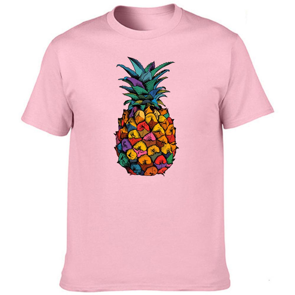 Men Clothes Pineapple Pizza Fruit Printed Funny Aesthetic Shirt Leisure Short Sleeve O Neck T