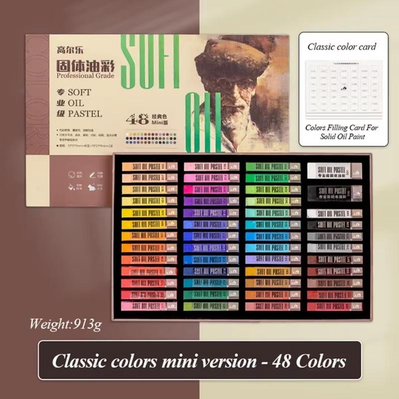 Kuelox Soft Oil Pastel 24/36/48 Solid Paint Stick Washable Drawing Classic Macaron Morandi Artist Crayon For Gift Art Supplies