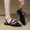 2025 New French Pointed Sandals for Women Retro All-in-one Bag Head Shallow Mouth Summer Women High Heels