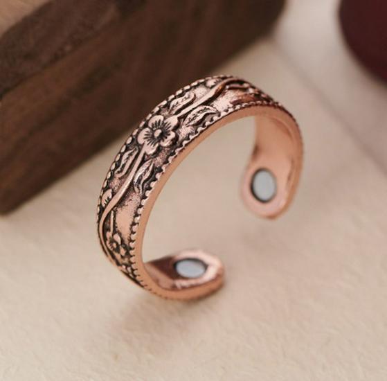 Popular Magnetic Vintage Tree of Life Bracelet for Men and Women - Antique Bronze with Floral Design