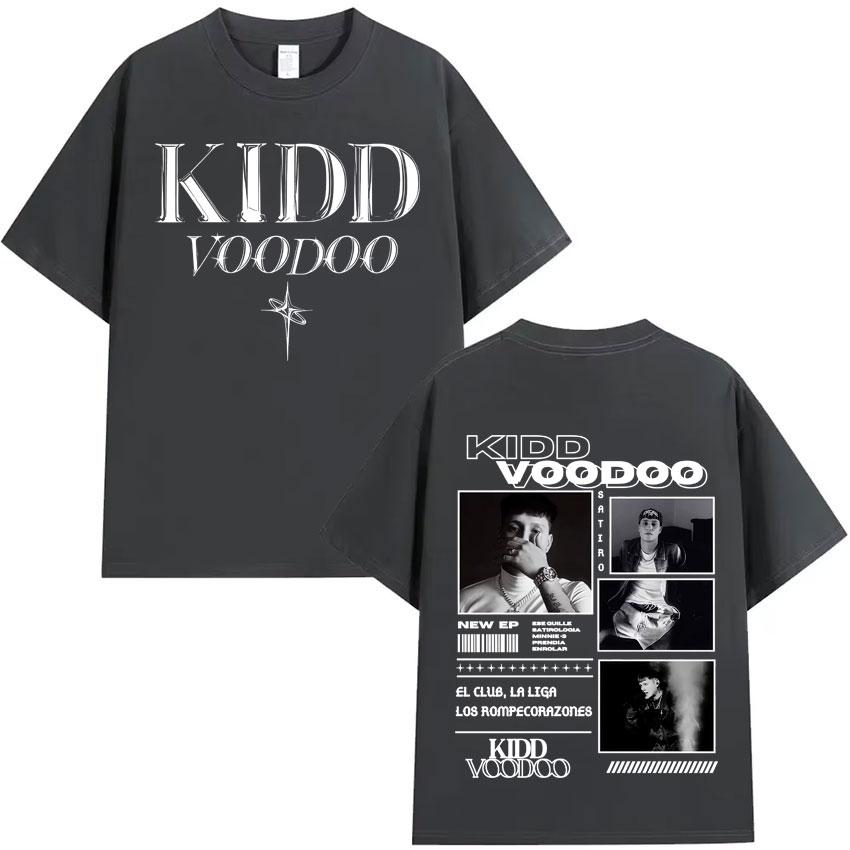 Рэпер Kidd Voodoo Satiro Тур Харадзюку Графика 2025 Оверсайз Высококачественная Футболка Мужская Женская Короткий Рукав Хлопок Повседневные Топы