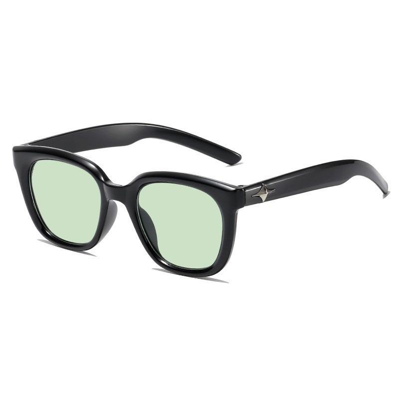 Fashion Unisex Sunglasses Simple Black Square Frame Sun Glasses for Women Girls Simple Grey Yellow Pink Lens UV400 Protector Aes